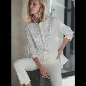 🌺🌺🌺 Zara wrinkle affect poplin shirt white